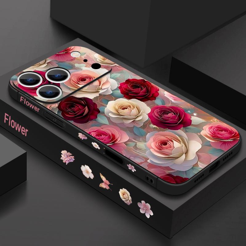 Масляная живопись Цветы розы Чехол-шнурок для iPhone 17 Pro Max Мягкий силиконовый чехол для iPhone 16 Pro Max Funda iPhone 15 14 13 12 11 16E