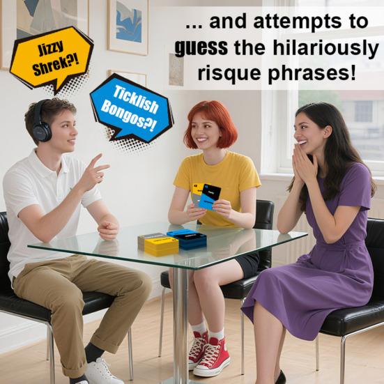 Adults Lip Reading Game with Headphone 40 Cards 2-4 Players Interactive You Say I Speculate Board Game Party Game Night Essentials
