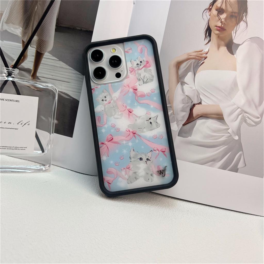 Мультяшный чехол для телефона с полевыми цветами, милый, животные, котенок, медведь, для iPhone 17 Pro 13 Pro 14 Pro 15 Promax, WF, голубь, ягненок, лебедь, чехол для телефона