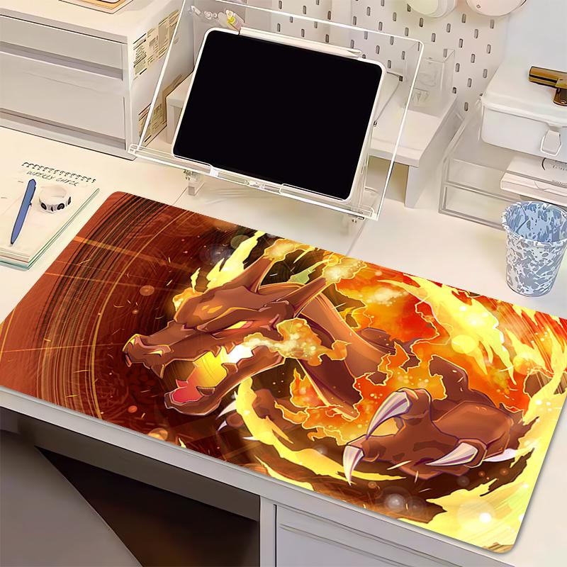Natural Rubber Mouse Pad PPokemon Charizard Computer Keyboard Pad Carpet Large Gaming Accessories Mousepad Gamer Desk Mat Table