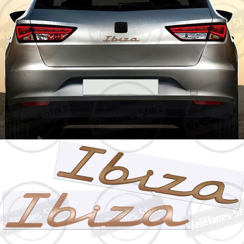 gycsn9 Metal For Ibiza Rear Badge Emblem Chrome Letter Logo Glossy Black Silver Red Accessories Sticker