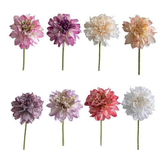 6 шт. Искусственные Цветы Георгины 11" Букет из Искусственного Шелка с Стеблем для Свадебных Букетов Домашний Офис Центральная Часть Стола Цветочные Композиции