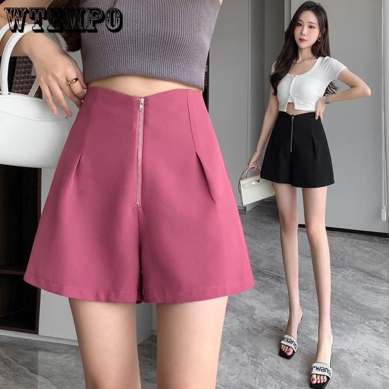 WTEMPO Summer Women's Suit Shorts High Waist Loose Fashion Shorts Wide Leg Shorts Casual Shorts Suit Shorts