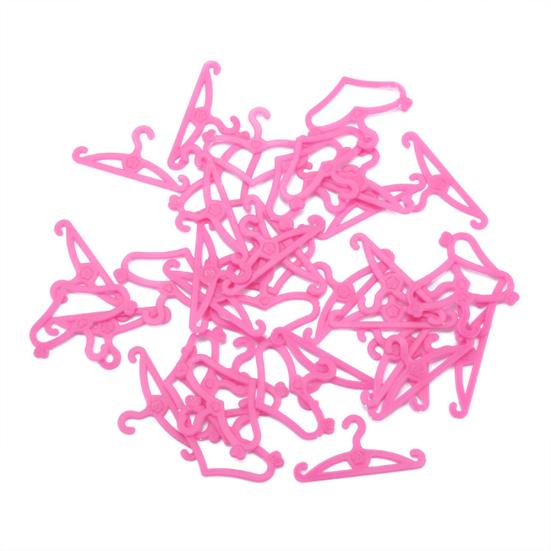 10Pcs Clothes Hangers Heart Linear Shape Holder Girl Kids Toy Accessories for Doll