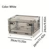 Vintage Style Plastic Storage Box with 3 Transparent Doors, Foldable Clothes Organizer, Multi-Use Book and Toy Container, Space-Saving Snack Storage