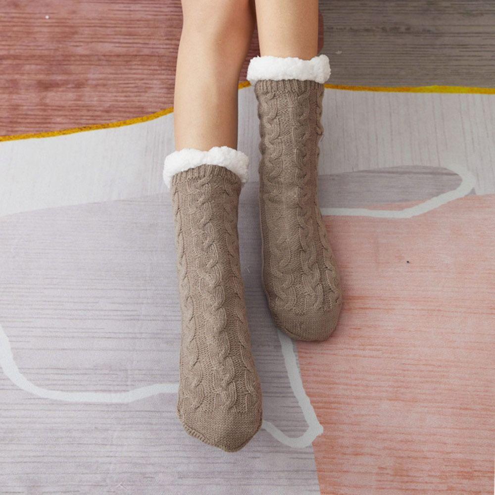 1Pair Polyester Fibre Thermal Socks Plush Snow Socks Fashion Thicken Stockings Women