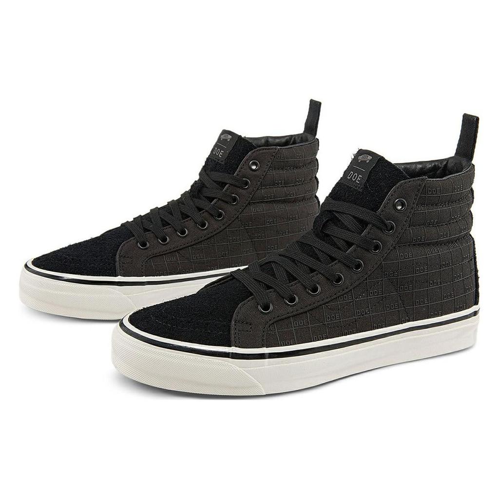 Vans Doe X Sk8 Hi Lx Креативные Шахматные Прочные Дышащие Высокие Кеды для Скейтбординга Унисекс кроссовки Черные VN0A4BVBBPT