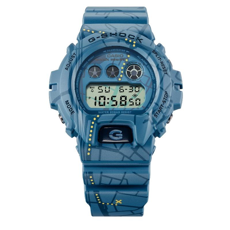 Casio Мужские часы G-SHOCK на смоляном ремешке, водостойкость 200 м, ударопрочность, будильник, кварцевые часы DW-6900SBY-2