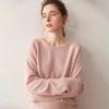 2025 Women's Cashmere Sweater - Round Neck, Osmanthus Stitch, Loose Fit, Curved Hem, Long Sleeve, Autumn/Winter Collection