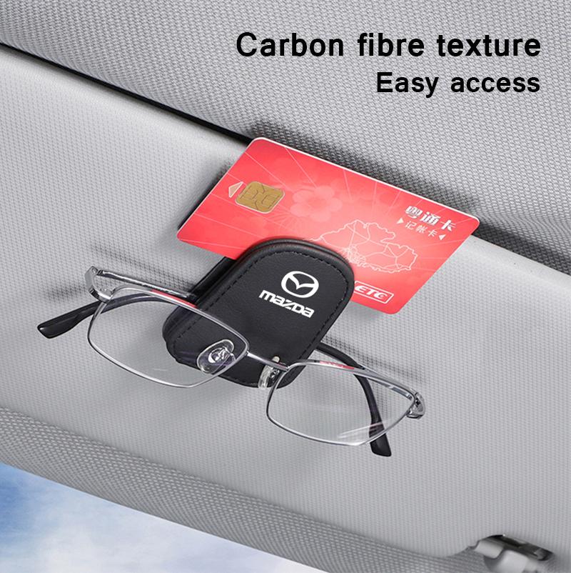 Car Sun Visor Glasses Clip Ticket Card Storage Clamp For Mazda 2 3 6 5 Atenza CX3 CX5 MX5 CX7 Axela CX30 CX90 CX60 CX50 MX30 CX9 GH3