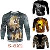 Спортивная одежда для мужчин, простые пуловеры с изображением животных, осенняя толстовка с круглым вырезом и длинным рукавом, мужские весенние толстовки с капюшоном больших размеров с 3D-принтом