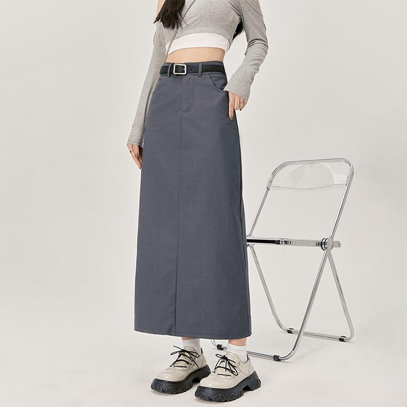Женский разделенный костюм, юбки-миди, летняя тонкая трапециевидная юбка с высокой талией, женская элегантная повседневная офисная леди, корейский винтажный черный