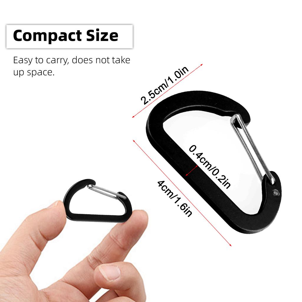 Маленький карабиновый зажим, легкий D-образный крючок из легкого алюминиевого сплава для брелоков для рюкзаков Outdoo