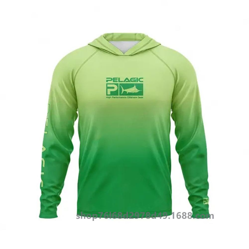 Pelagic fishing suit UPF50 long-sleeved T-shirt hoodie quick-drying breathable sunscreen supports customization