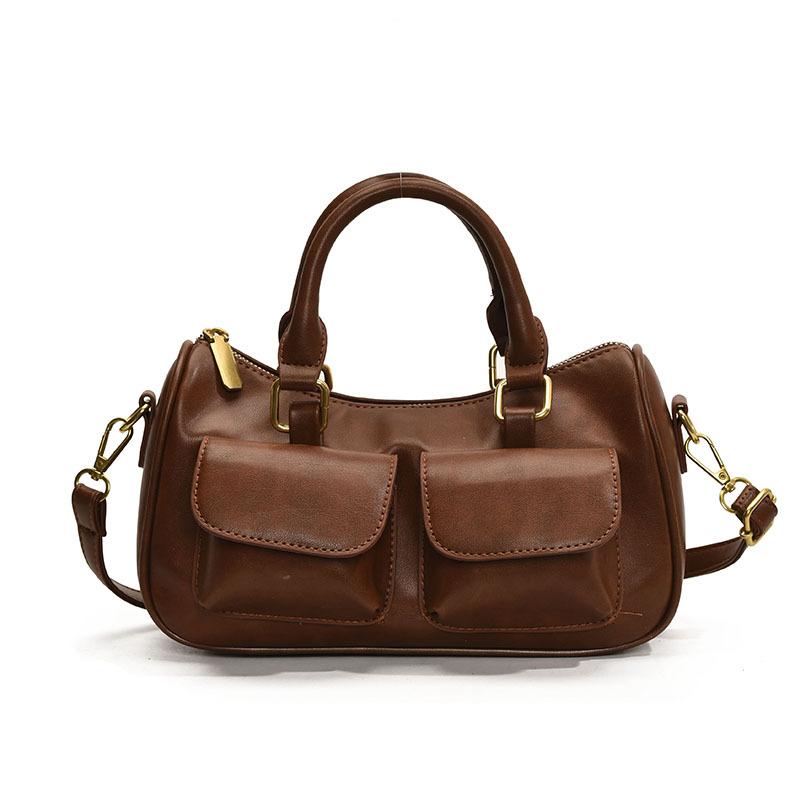 Трендовая взрывная корейская ретро сумка-боулинг высокого класса, модная дорожная сумка в зарубежном стиле через плечо, сумка-подушка для женщин