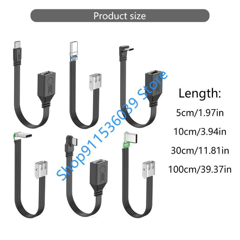USB C на USB A Адаптер OTG Кабель 90 градусов Type C Штекер на USB 2.0 Разъем Кабель для MacBook Pro Samsung Xiaomi Ноутбука Компьютера