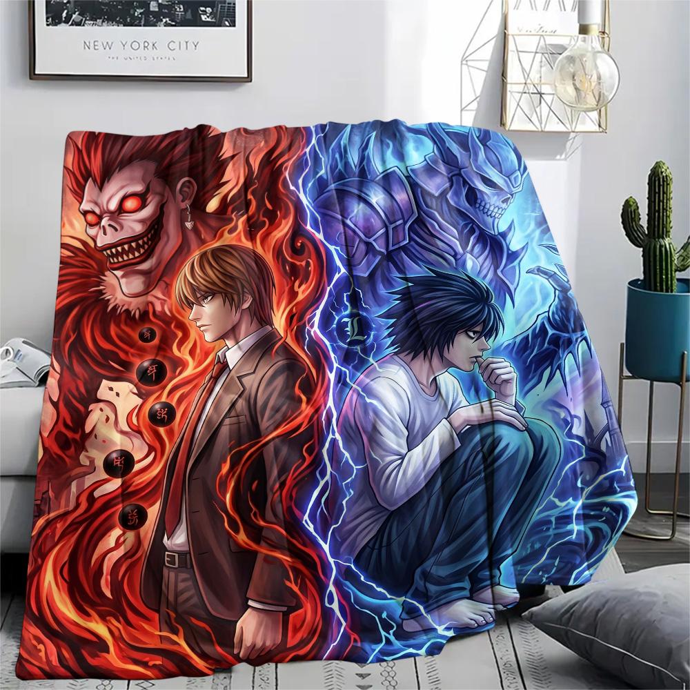 Death Note Print Warm Flannel Blanket Comfortable for Home Bedroom Sofa Outdoor Picnic.-TING