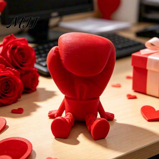 Подарок для любителей бокса 3D-печатная фигурка перчатки, Подвижная шарнирная экшн-фигурка, Настольное украшение, Матовая индивидуальная статуэтка, Красная модная коллекционная фигурка