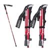 Trekking Poles, Foldable, Adjustable Length, Compact, Lightweight, Telescopic, Set of 2, Walking Sticks, Outdoor, Hiking, Walking, Mountaineering, Red