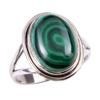 Ювелирное кольцо из стерлингового серебра 925 пробы с натуральным малахитом, размер 8 K9G74
