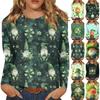 Long Sleeve Shirts For Women Cute Print Graphic Tees Blouses Casual Plus Size Basic Tops Pullover St. Patrick's Day