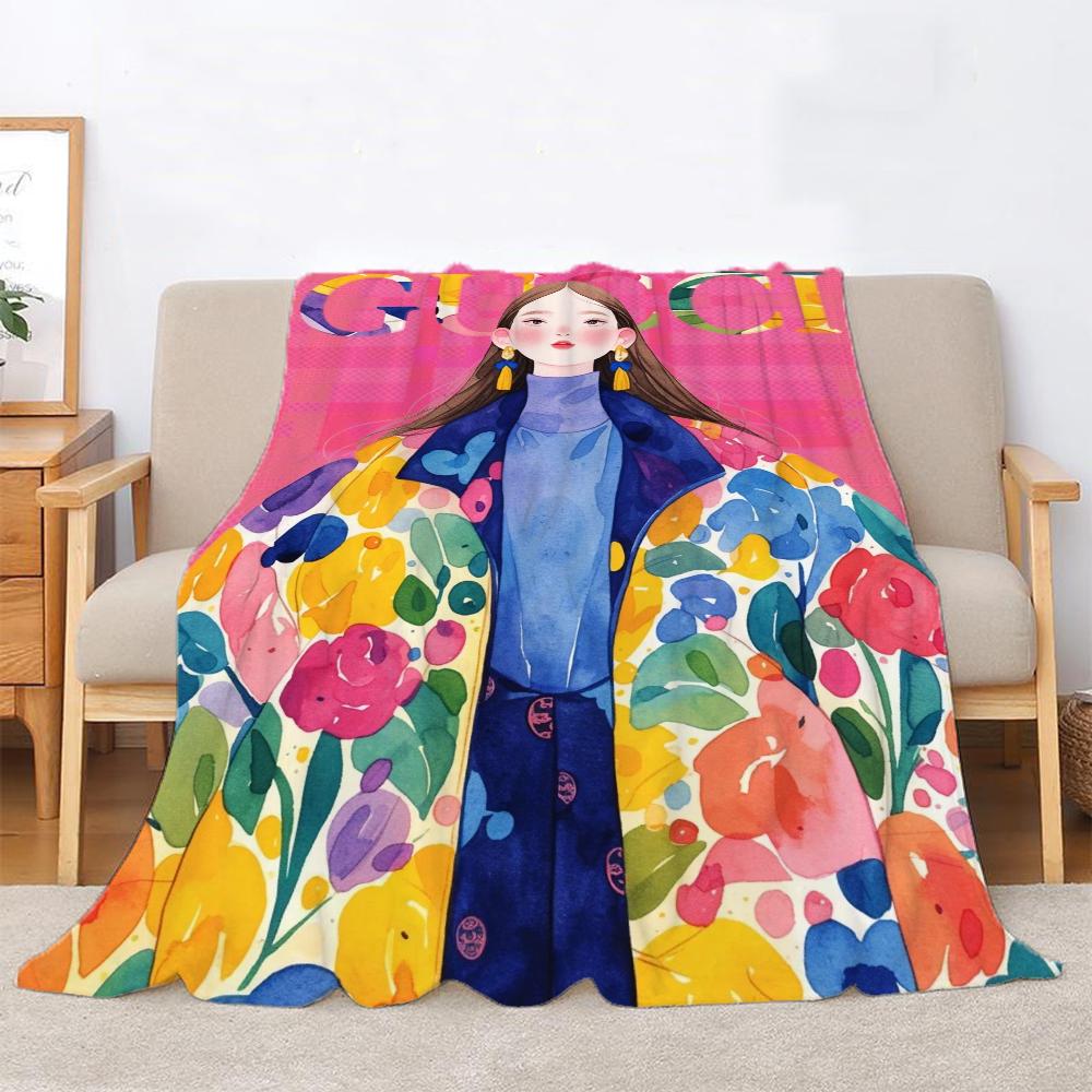 Gucc Bed Throw Blanket Luxury Bed Belt Fluffy Soft Blanket Sofa Decoration Beach Towels Interior for Home Knitted Plaid Knee Nap