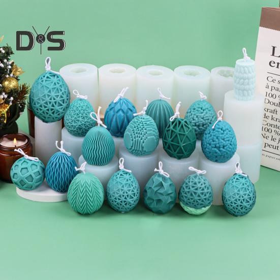 Силиконовая литейная форма с антипригарным покрытием, модная вертикальная волнистая форма, форма для литья свечей в форме яйца