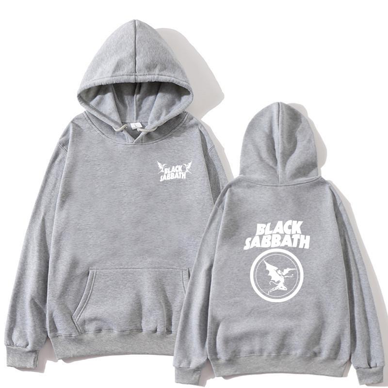 Black SABBATH Letter Pattern Men's Hoodie Autumn/Winter Y2K Clothing Retro Fashion Casual Neutral Long Sleeved Pullover