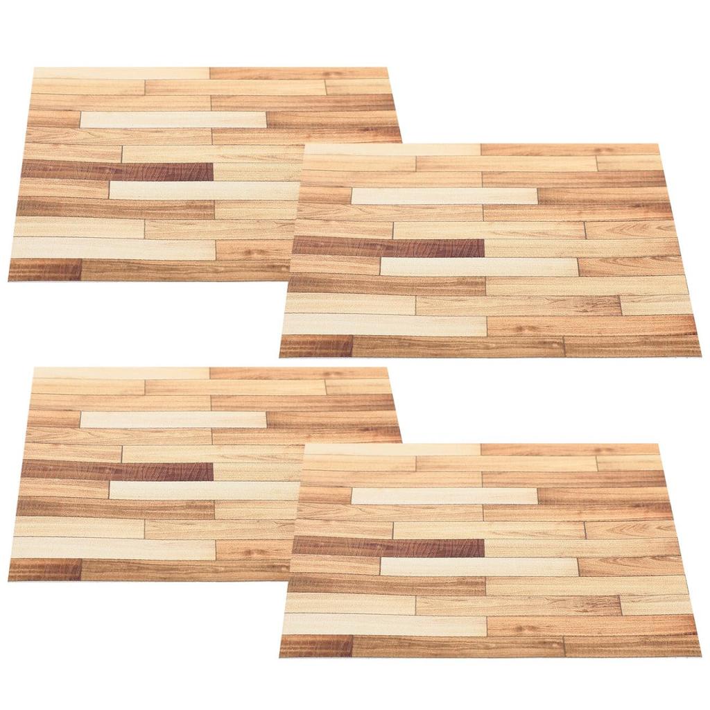 Ibasenice Полы для кукольного домика, 4 штуки, Миниатюрный декор для детского DIY, Листы пола с текстурой дерева, Напольные аксессуары для комбинирования