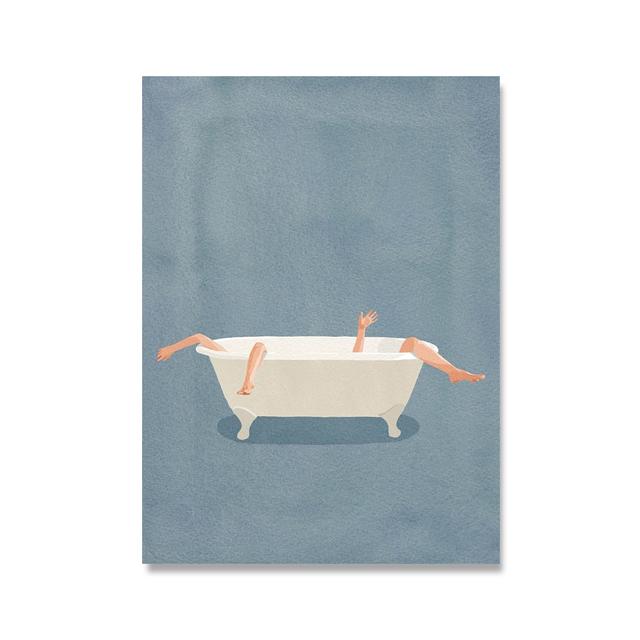 Плакат на скандинавскую тему, вечеринка в бассейне, плавание, дайвинг, ванна, кофейная девушка, абстрактное настенное искусство, холст