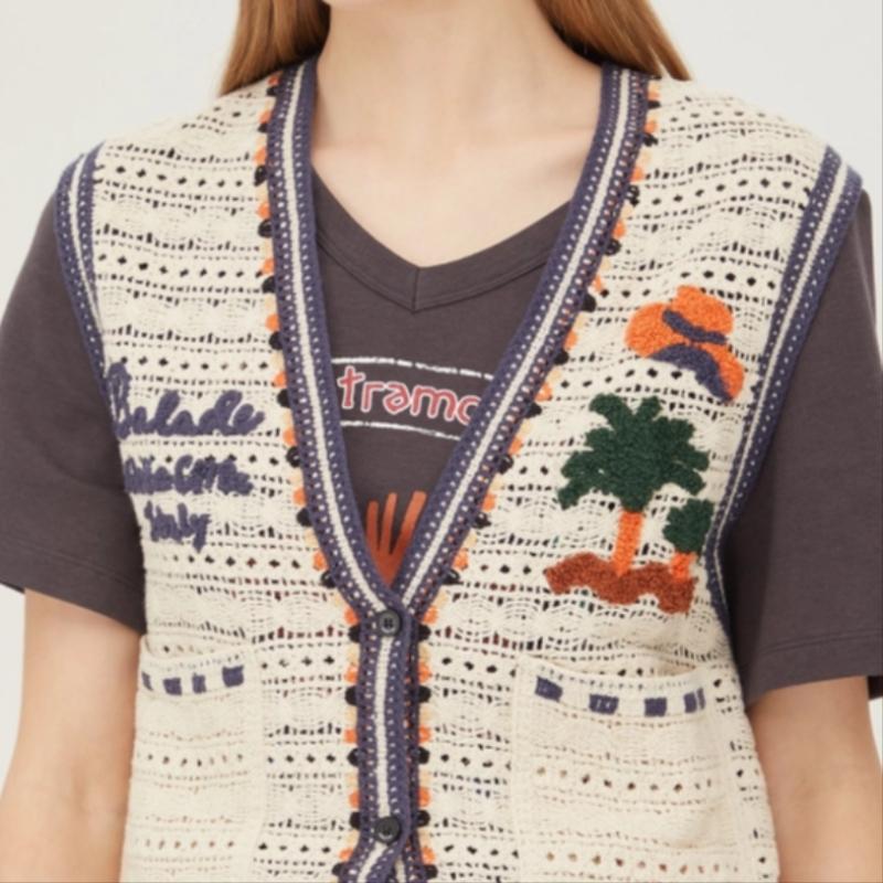 Benetton Жилет Benetton с кружевной вышивкой Bajpb5531