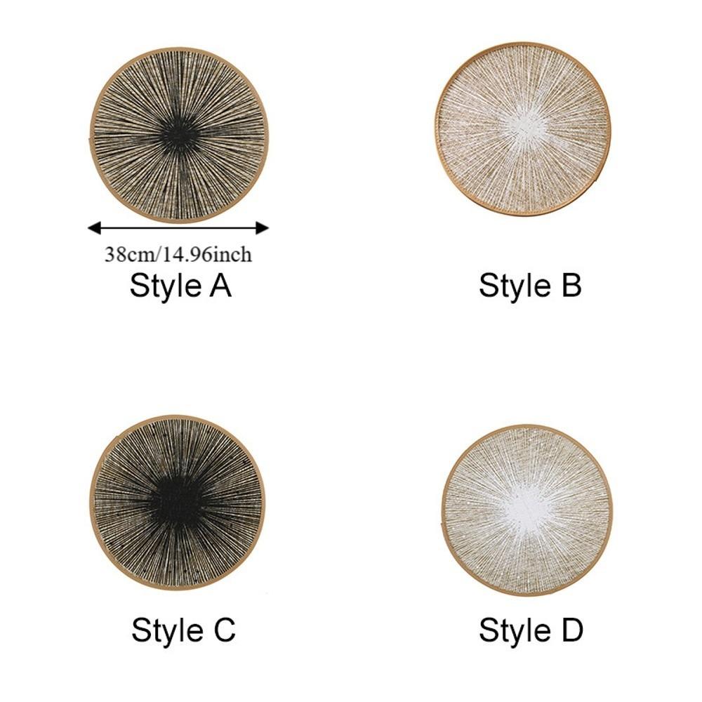 4PCS Bohemia Round Burlap Macrame Placemats Ray Pattern Dinnerware Mat Jute Tableware Mat Hotel