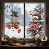 Holiday Window Decoration 2Pcs Christmas Snowman Static Stickers, Simple Double Clings, Indoor Outdoor Winter Decor PVC Waterproof Decals for