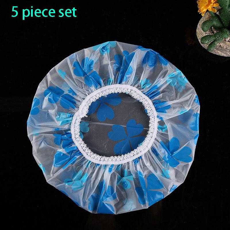 5-10PCS Thick Shower Cap For Women Waterproof Shower Cute Home Use Anti Oil Fume Foam Bath Children's Shower Cap And Head Cover