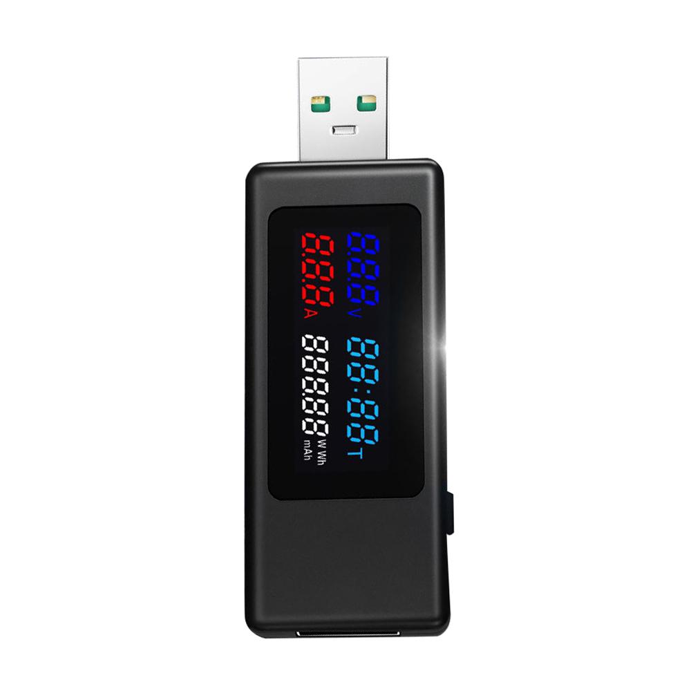 KWS V30 USB Тестер мощности 6в1 Ток Напряжение Время Мощность Емкость Количество электричества Тестер с выключением питания