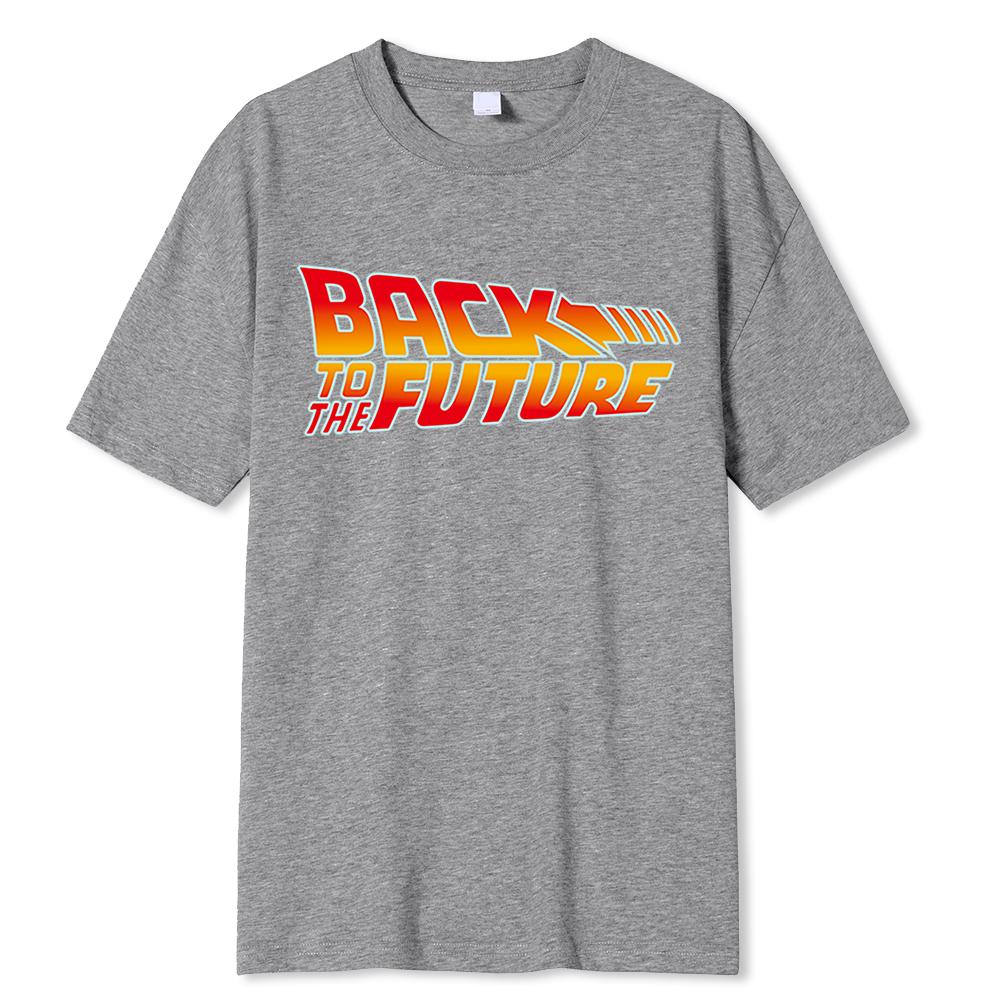 Назад в будущее Футболка Хлопковая футболка для мужчин Летняя футболка с коротким рукавом Футболки Кино Хип-хоп Футболка Топы Уличная одежда Футболки XXXL