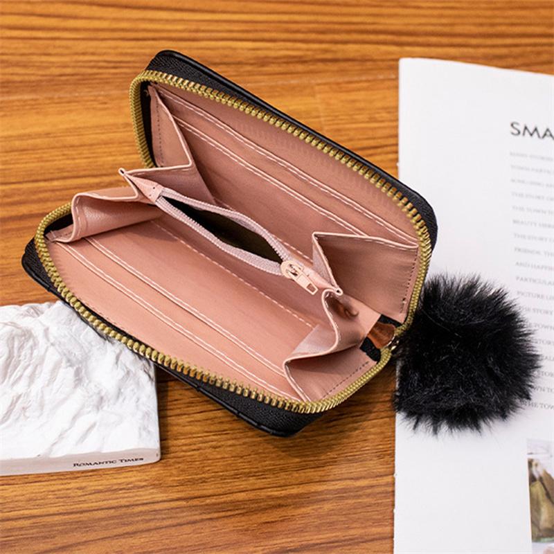 Женский короткий кошелек на молнии, модный вышитый кошелек, женский маленький клатч, держатель для карт из искусственной кожи, женский элегантный кошелек для монет