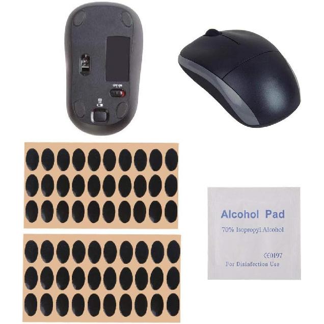 60pcs Black Mouse Feet Sticker Mouse Skates Pads Replacement Feet for M215 / M310 / M325 Pads and Wrist Rests