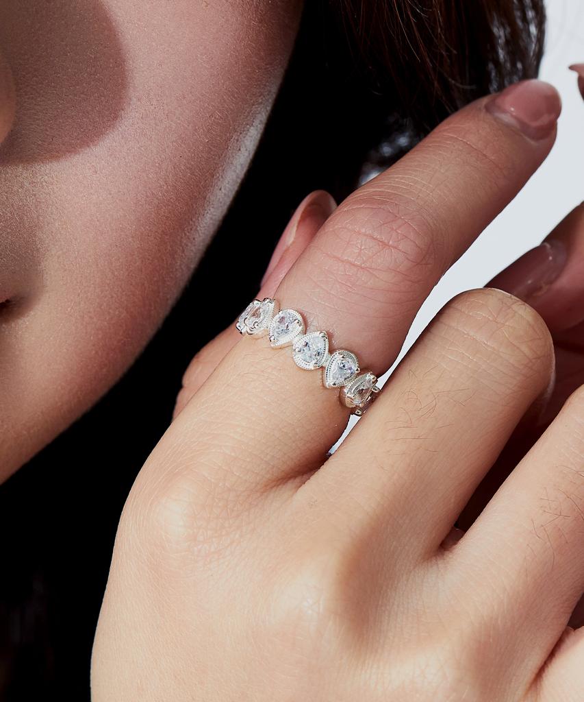 Helene Jewelry Кольцо 'Слеза Святого' из серебра 925 пробы с кубическим цирконием, смелое, для девушки (Тип D)