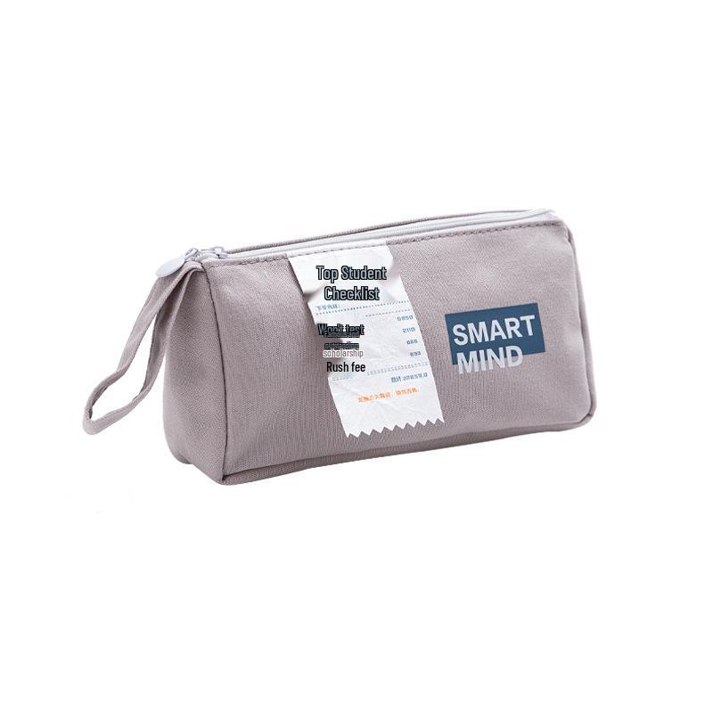 Creative Trendy Twill Canvas Pencil Case: Large Capacity, Portable Storage Bag for Students