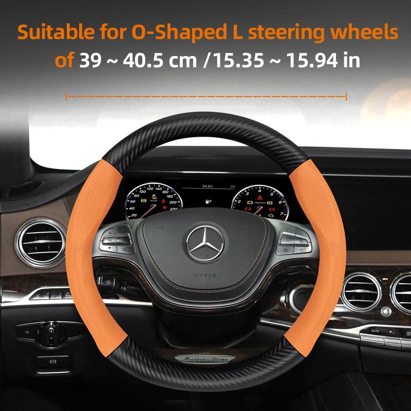 ATOW5 Suitable for Mercedes-Benz Breathable Leather Matte Carbon Fiber Texture Steering Wheel Cover Suitable for E Class S C a Glc Suv Eqc