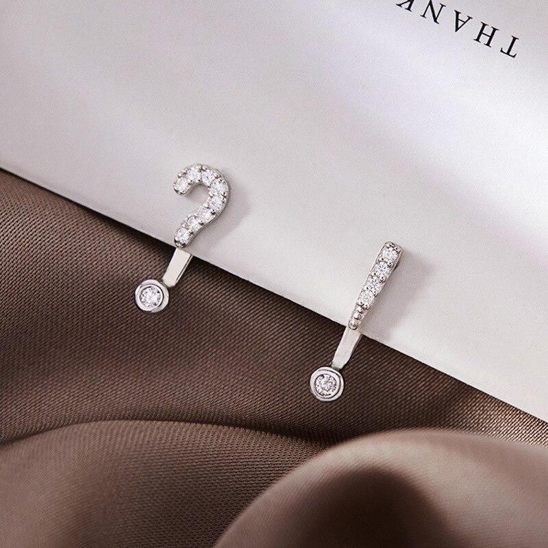 925 Sterling Silver Asymmetry Geometric Stud Earrings For Women Engagement Party Jewelry Prevent Allergy Eh1144