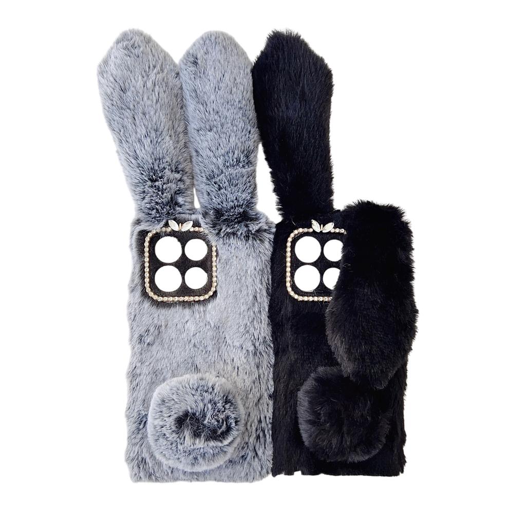 Для Motorola Moto G86 Power 5G Чехол Плюшевый Милый Кролик Зимний Пушистый ТПУ Чехол для Телефона