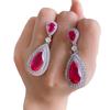 Кольцо S925 Silver Needle Water Diamond Drop с геометрическим моделированием в виде лета Hongbao