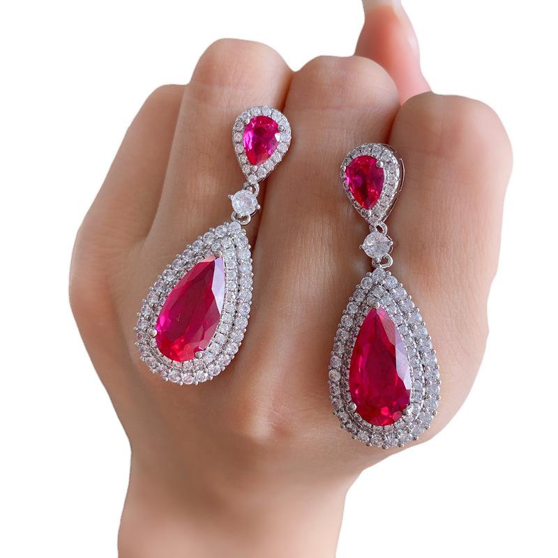 Кольцо S925 Silver Needle Water Diamond Drop с геометрическим моделированием в виде лета Hongbao