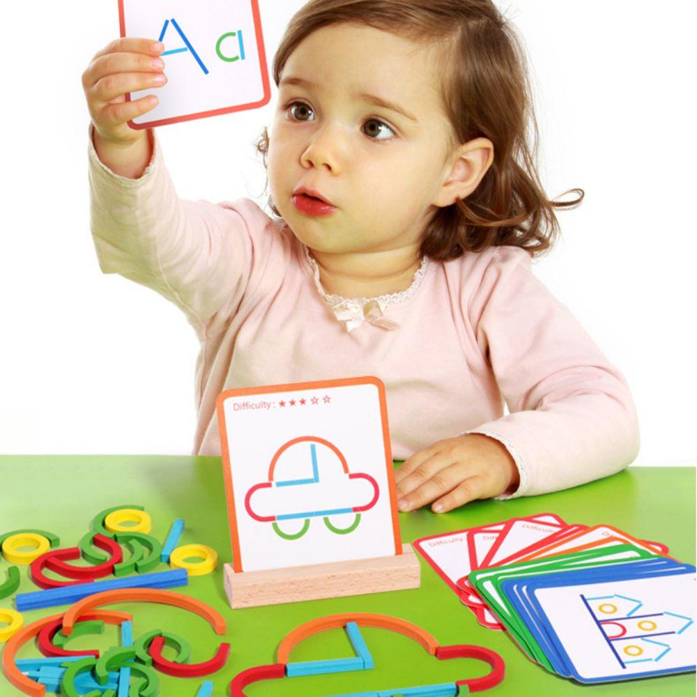 Intelligence Game Rings Puzzle Montessori Puzzle Sticks and Rings Wooden Game Toys Kids Gift