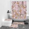 Розовая цветочная цифровая печать занавеска для душа душевая комната перегородка для ванной занавеска водонепроницаемая ткань