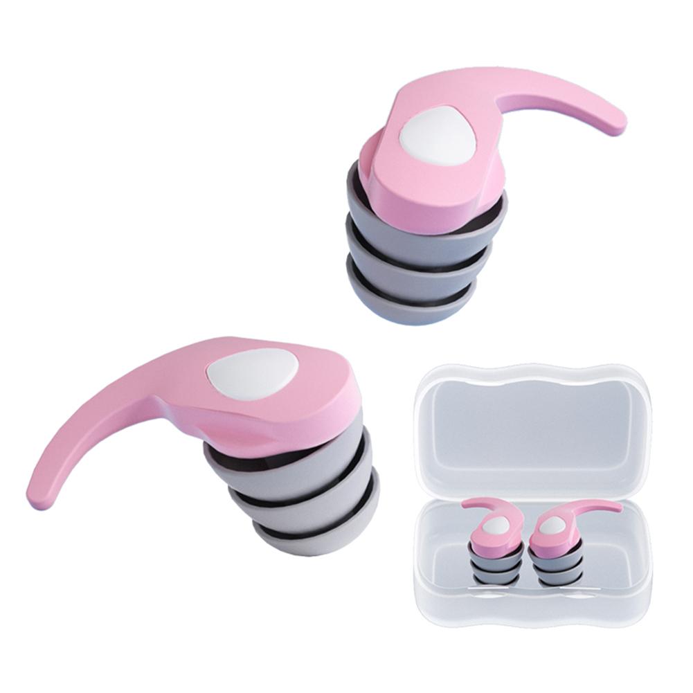 1 Pair Silicone Noise Reduction Earplug Waterproof Soft Comfort  Ear Protector Plugs Earplugs for Travel Work Sleep Swimming
