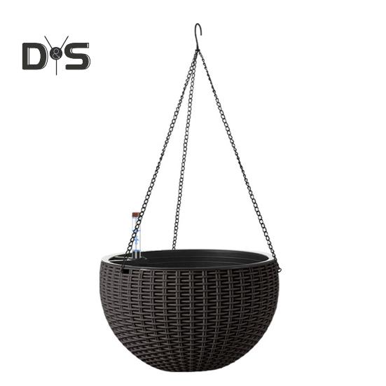 Self Watering Hanging Planters Indoor Outdoor Thickened Hanging Basket Flower Pot with Water Level Indicator Hanging Plant Pot for Cacti Herbs