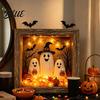 Готический Shadow Box Ночник DIY Подсвечиваемый Хэллоуин Призрак Набор Деревянная Рамка Светодиодный Теплый Свет 3D Картина Набор для Творчества Память с Хрустальным Стеклянным Панелью,